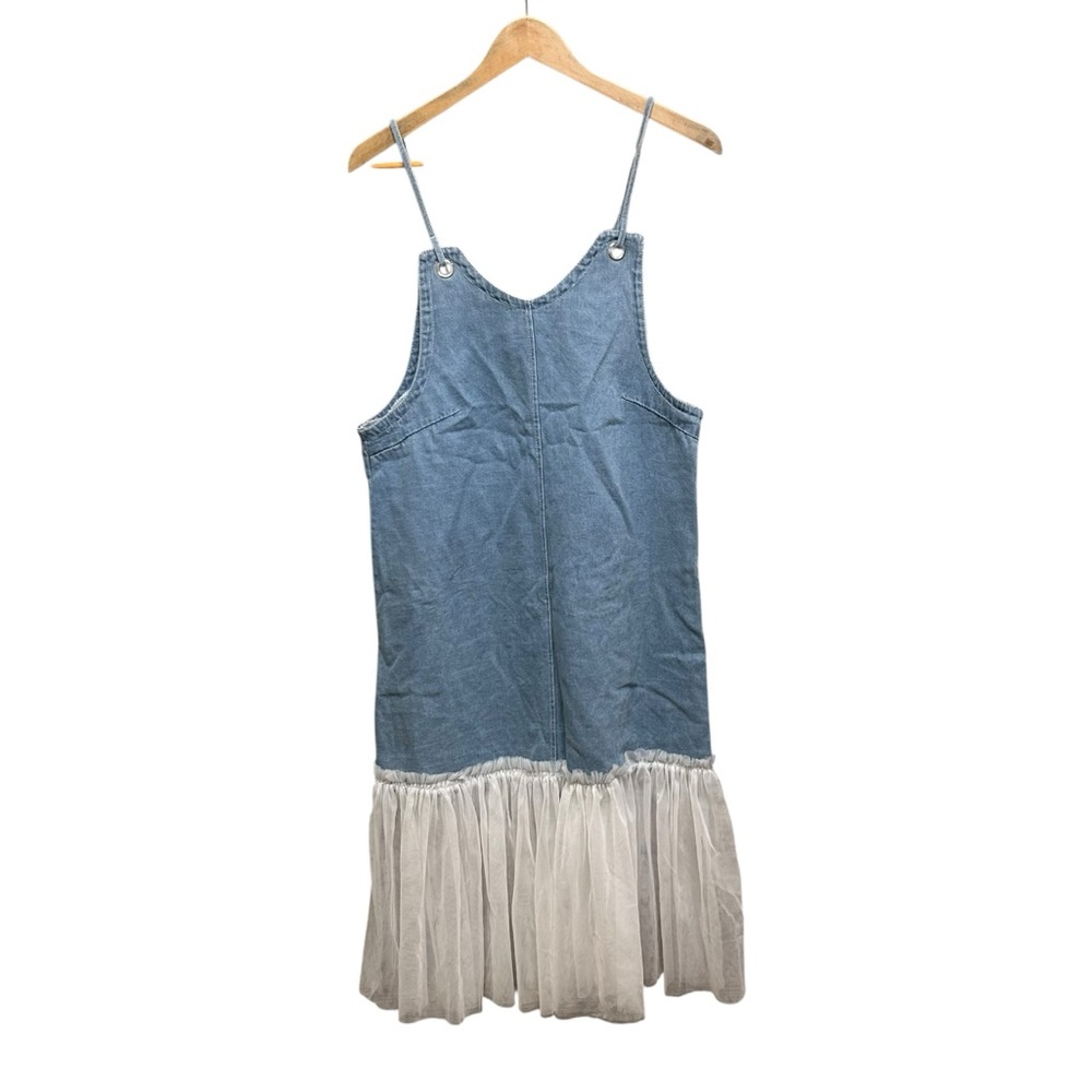 Denim Jean Tulle Jumper Dress Size M